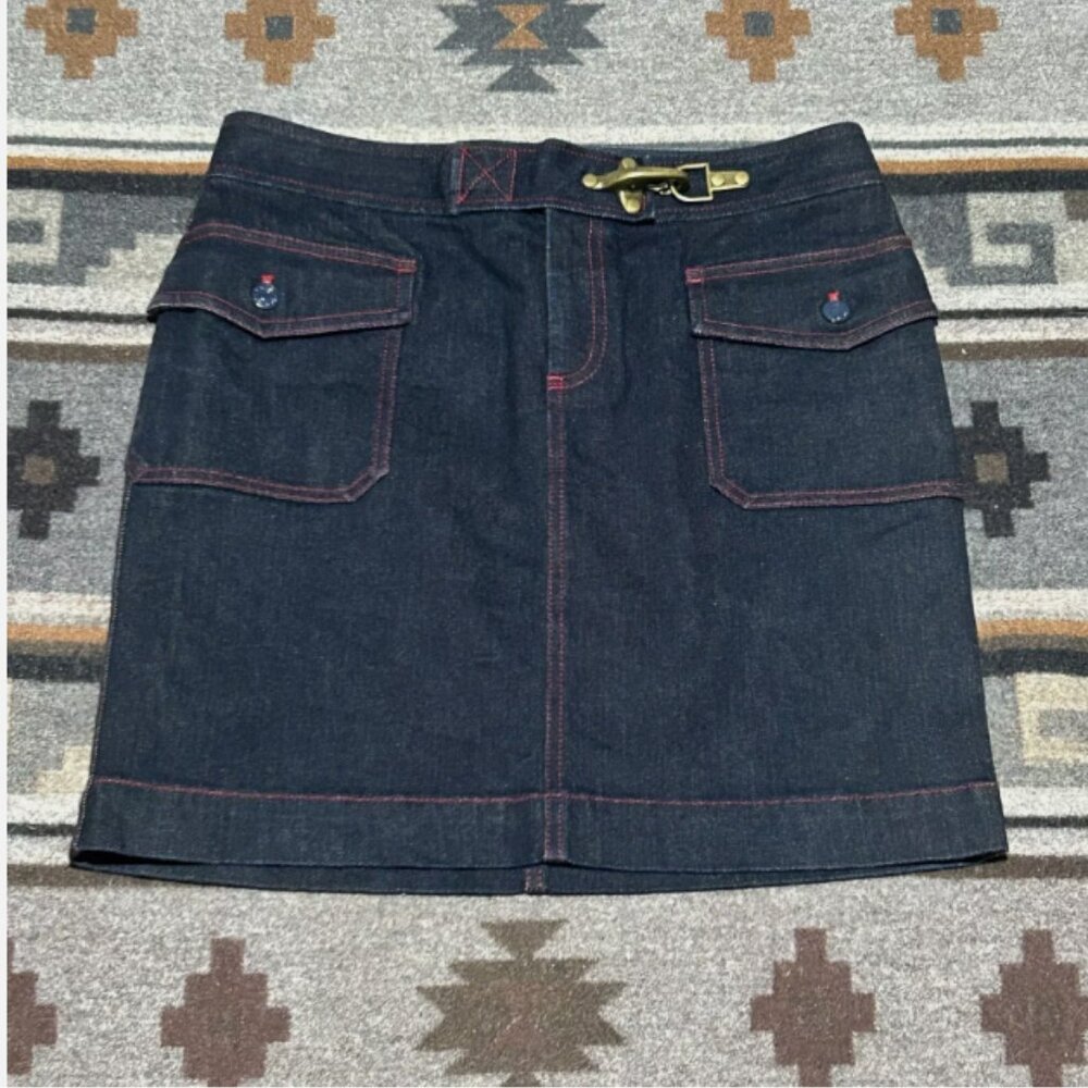HOST PICK- RALPH LAUREN BLUE JEAN SKIRT WITH ANTIQUE METAL SIDE BUCKLE/SZ 2/NWOT